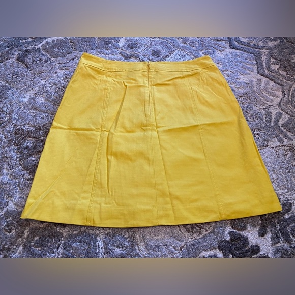 LOFT Button Shift Skirt Yellow Size 8 New Women’s Short A Line Summer Casual - Picture 9 of 9
